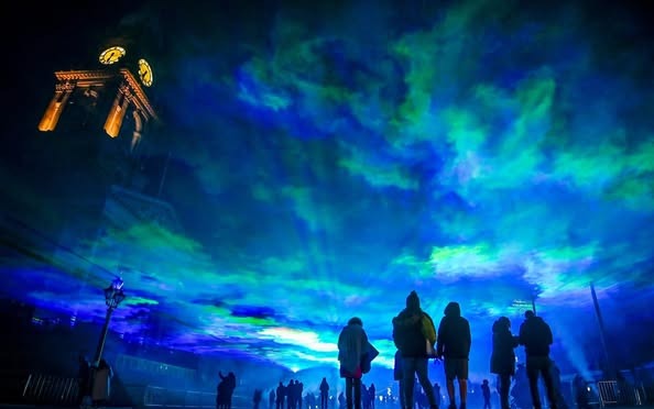 Borealis, an artwork which will recreate the Northern Lights in Victoria Square during the festival.
