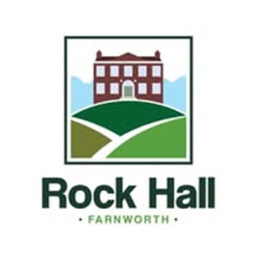 This is the Rock Hall logo. It depicts the hall on a hill.
