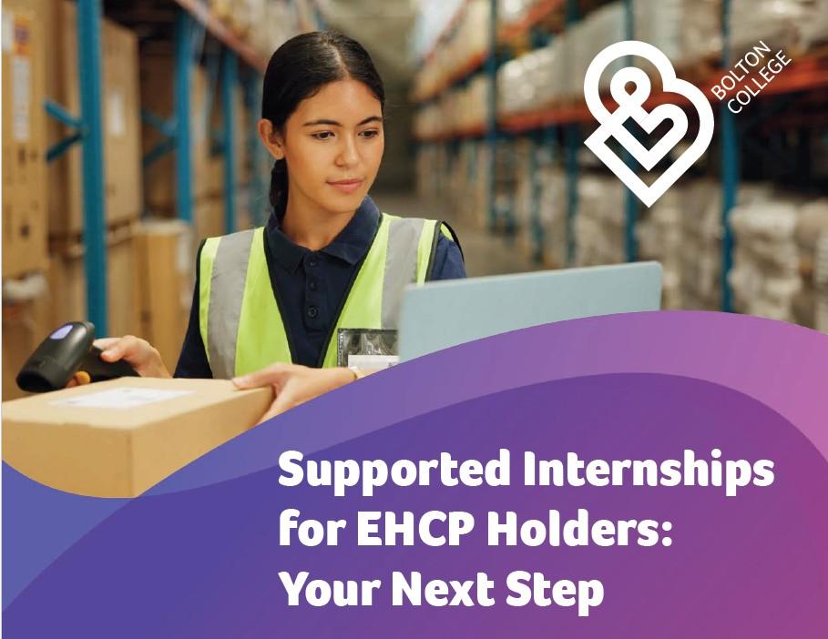 Supported internships your next step - image of a female intern scanning a box in a warehouse